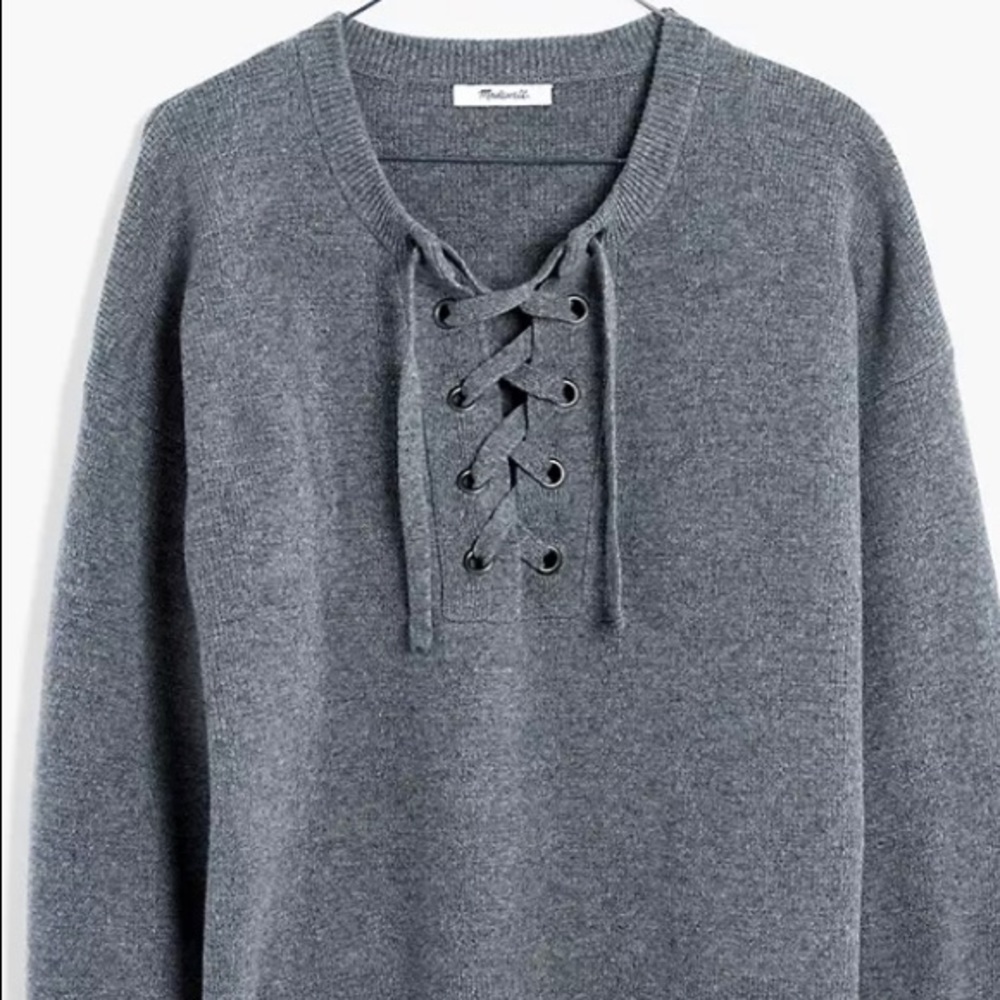 Madewell Lace-Up Pullover Sweater
